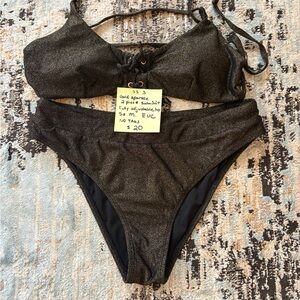 Gold Sparkle Two-Piece Bikini Set